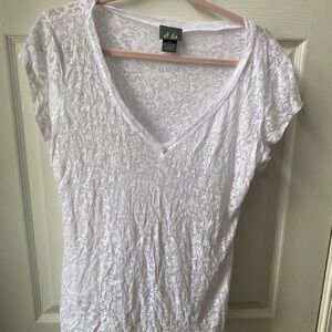 Burnout Dots Cream Fitted Cap Sleeve Tee